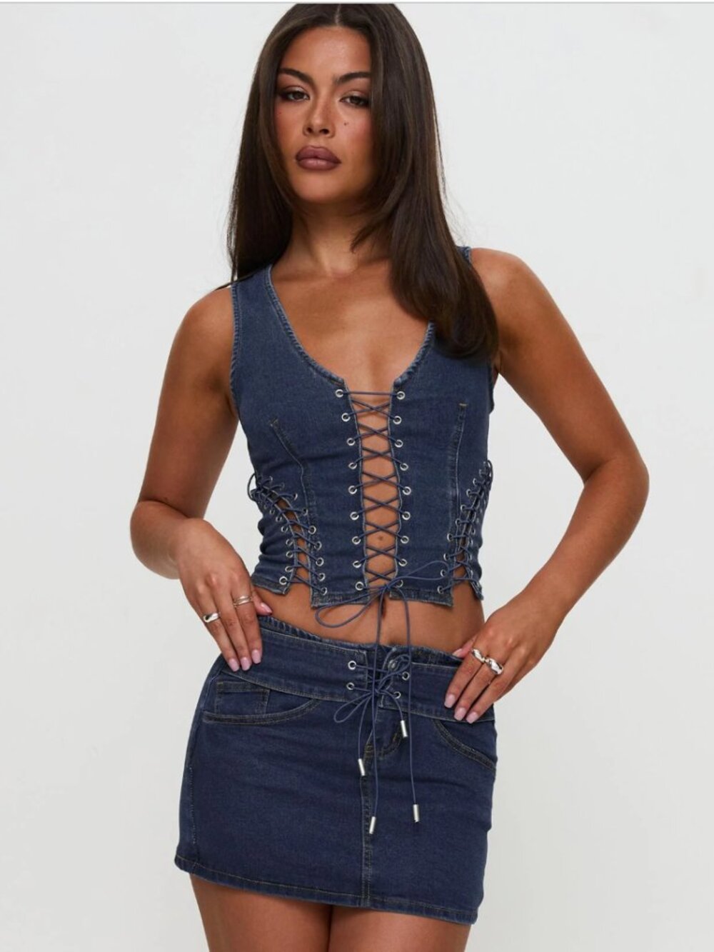 Princess Polly Jean Mini Skirt